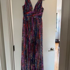 Aidan by Aidan Mattox Multicolor Maxi Dress